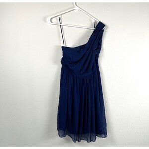 J Crew Kylie Dress Womens Size 2 Royal Blue‎ Silk Chiffon Side Zip Prom Wedding